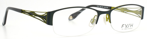 FYSH 3495 642 Olive Womens Rectangle Half Rim Eyeglasses 53-17-135 B:32 - Picture 4 of 15