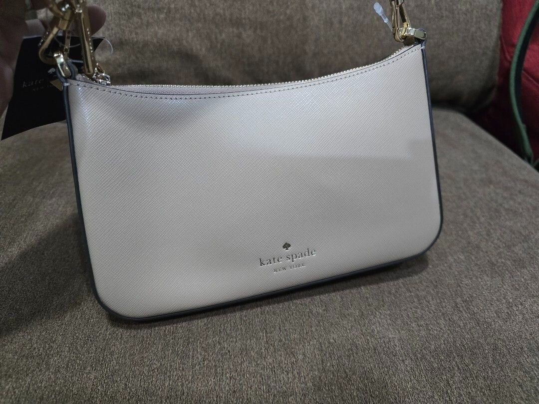 Kate Spade Duet Beige & White Leather Crossbody Bag KH759 Purse