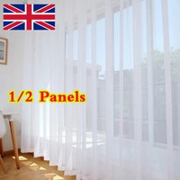 Voile Curtains Pair (2 Panels) Of Voile Net Slot Top Panels -Top Quality UK
