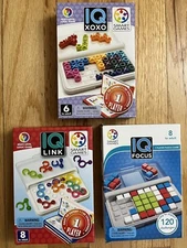 SmartGames IQ Color Series: IQ Link & IQ XOXO & IQ Focus Bundle Of 3