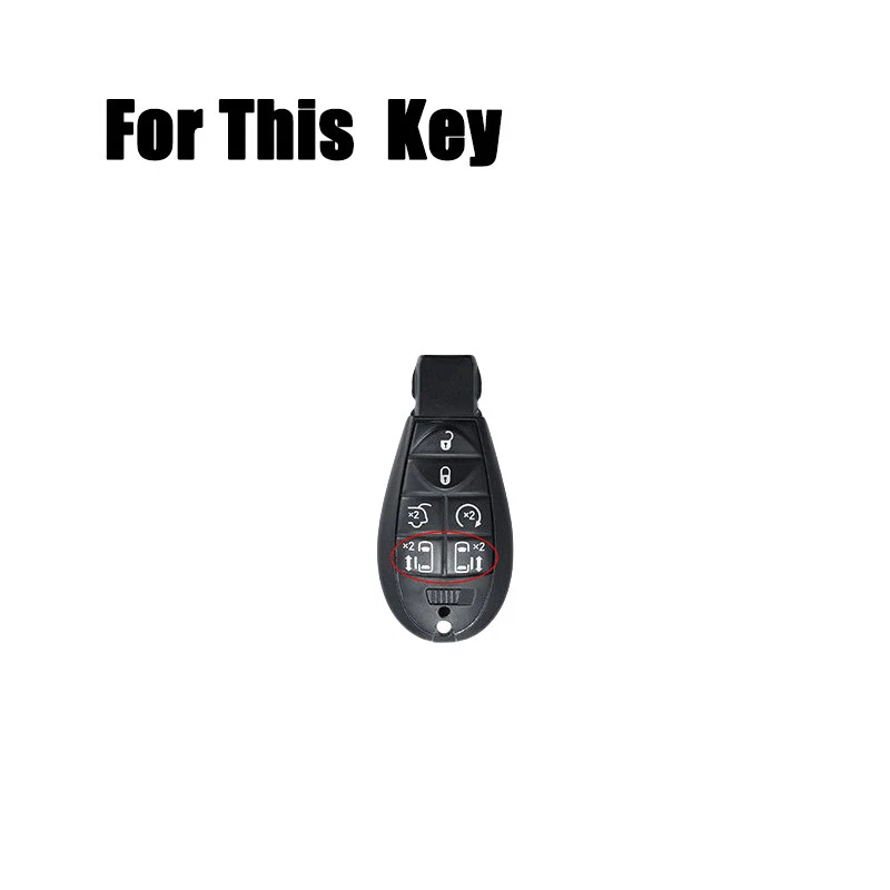 For Jeep For Chrysler For Dodge Caravan Zinc Alloy Silicone Car Key Case Cover Foto 2 de 4