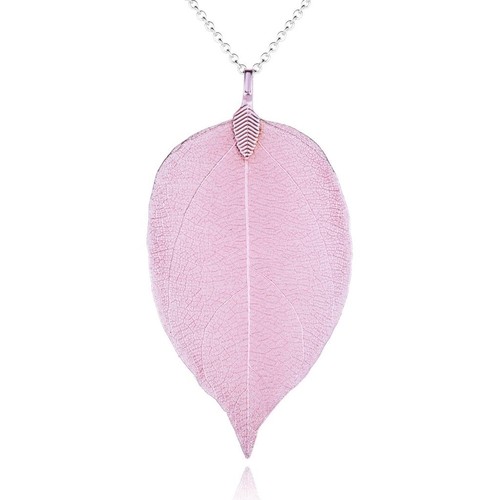 Collar Colgante Damas Hoja Real Esqueleto Joyería En Cadena Regalo Varios Colores - Imagen 6 de 7