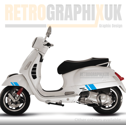 RED - Vespa GTS 300 Super Sport Styled Graphics Stickers Kit - One Colour V23 - Picture 5 of 14