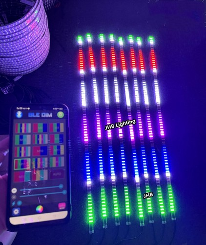 JHB 8PCS 4FT RemoteAPP CHASING FLOW TRIPLE Row LED Wheel Underglow Strips Lights - Bild 8 von 22