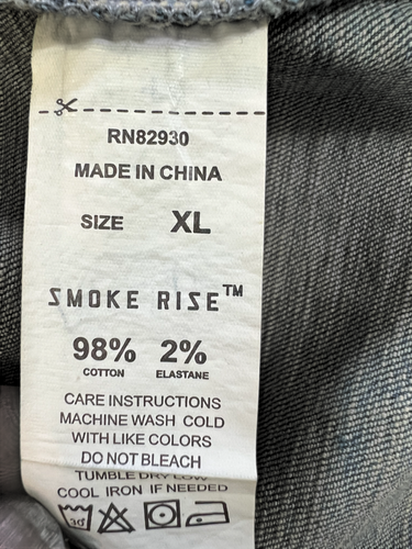 smoke rise men's jean jacket with Patches XL - Picture 21 of 23