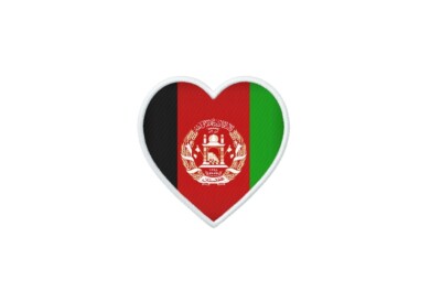 Patch Badge Aufnäher bedruckt Thermoaufkleber Flagge Herz AFG Afghanistan