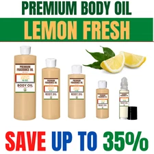 LEMON FRESH- Premium Perfume Body Oil Fragrance for Men 1/3 Oz to 16 oz.