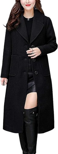 Neu mit Etikett $ 90 einreihiger mittellanger Damenmantel aus Wollmischung mit großem Revers - Bild 8 von 8