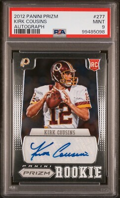 2012 Kirk Cousins #277 Prizm Auto PSA 9 Rookie Panini Autograph #/499 Rated RC