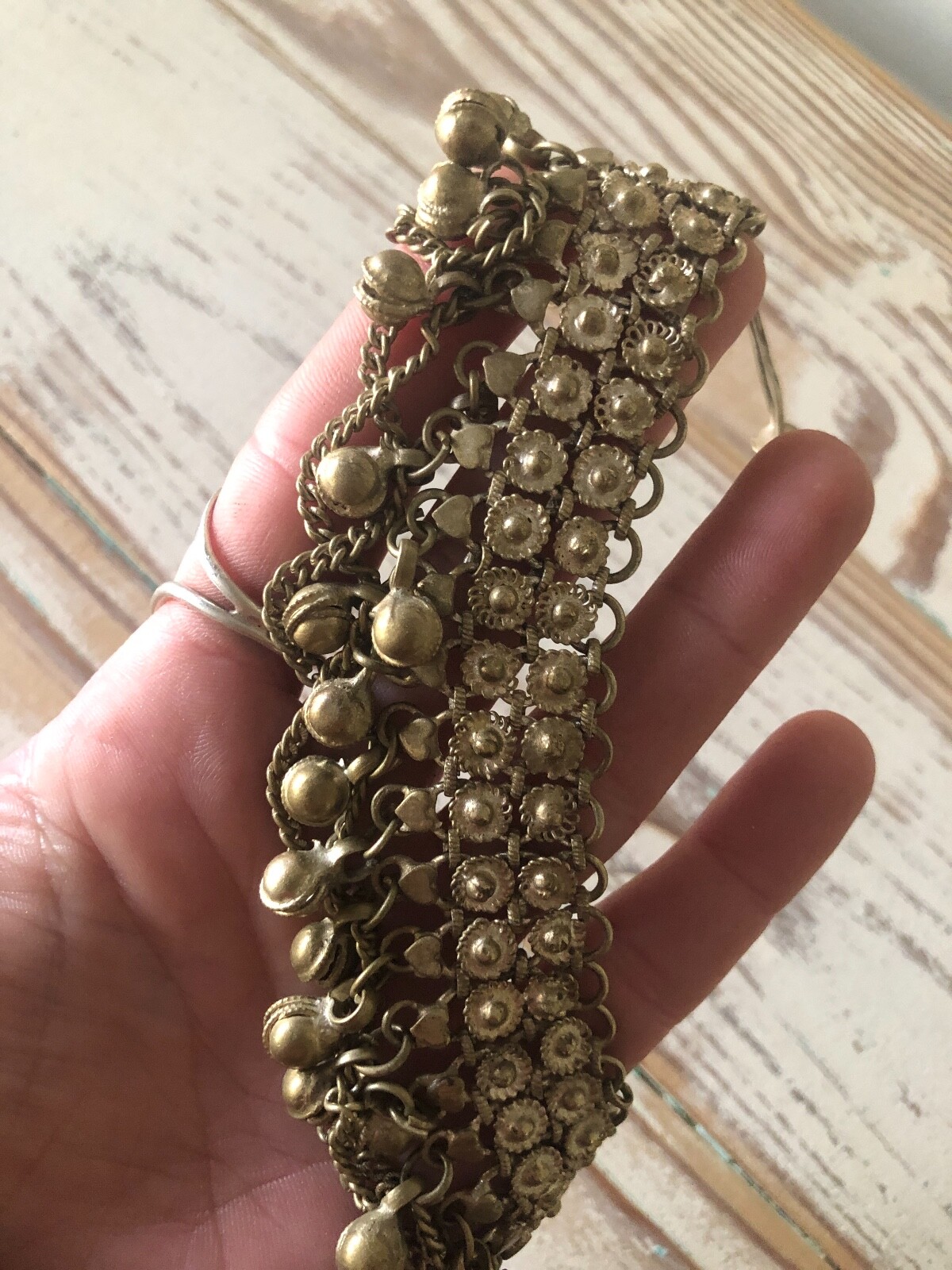 Vintage Rajasthani tribal silver Kuchi bell bracelet … Gem
