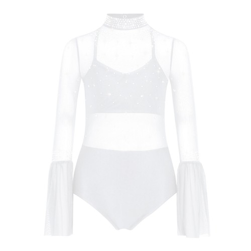 Kids Girls Leotard Modern Bodysuit Competition Unitard Ballet Rompers Patchwork - Foto 47 di 54