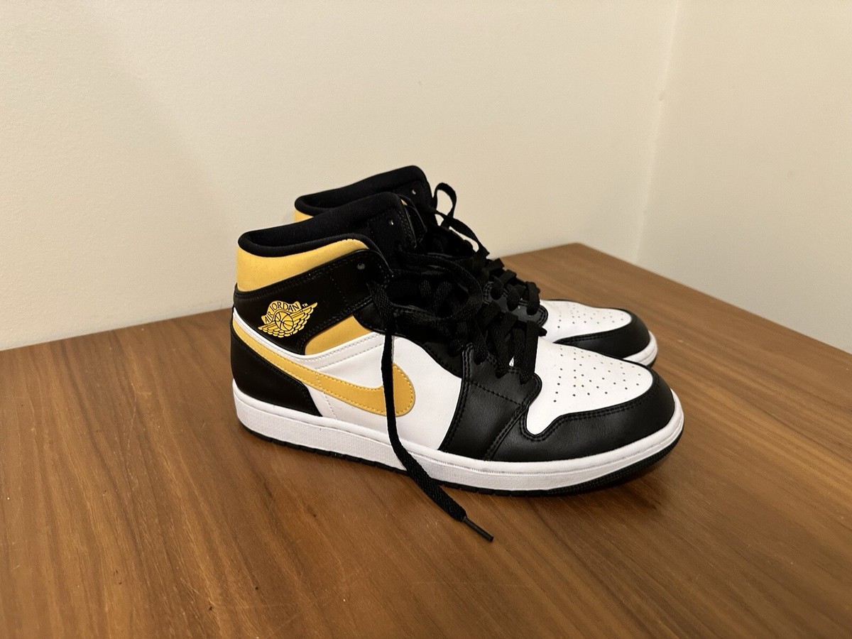 Nike Air Jordan 1 Mid White Pollen Black - Lightly used (no Nike Air Jordan 1 Mid White Pollen Black - Lightly used (no