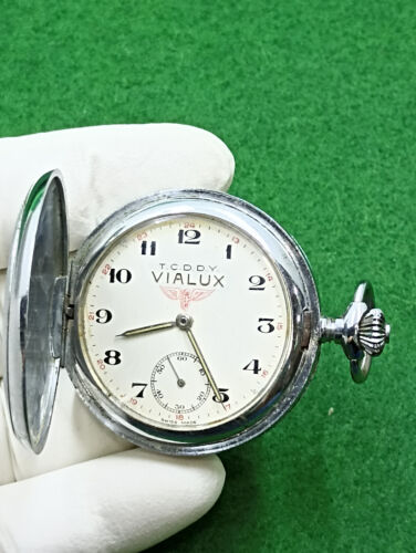 vintage Vialux T C D D Y Pocket Watch 17 Jewels - Picture 4 of 13