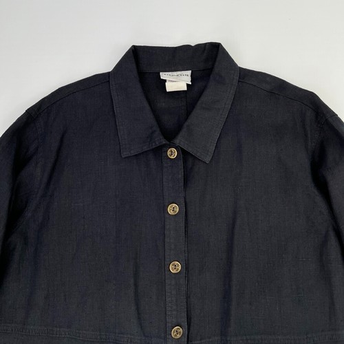 Vintage Studio Ease Jacket Women 20 W Plus Linen Button Up Retro Coat USA Ex - Picture 22 of 24