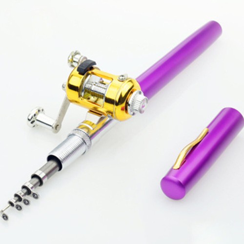 Mini Telescopic Portable Pocket Fish Pen Aluminum Alloy Fishing Rod Pole + Reel - Picture 5 of 19