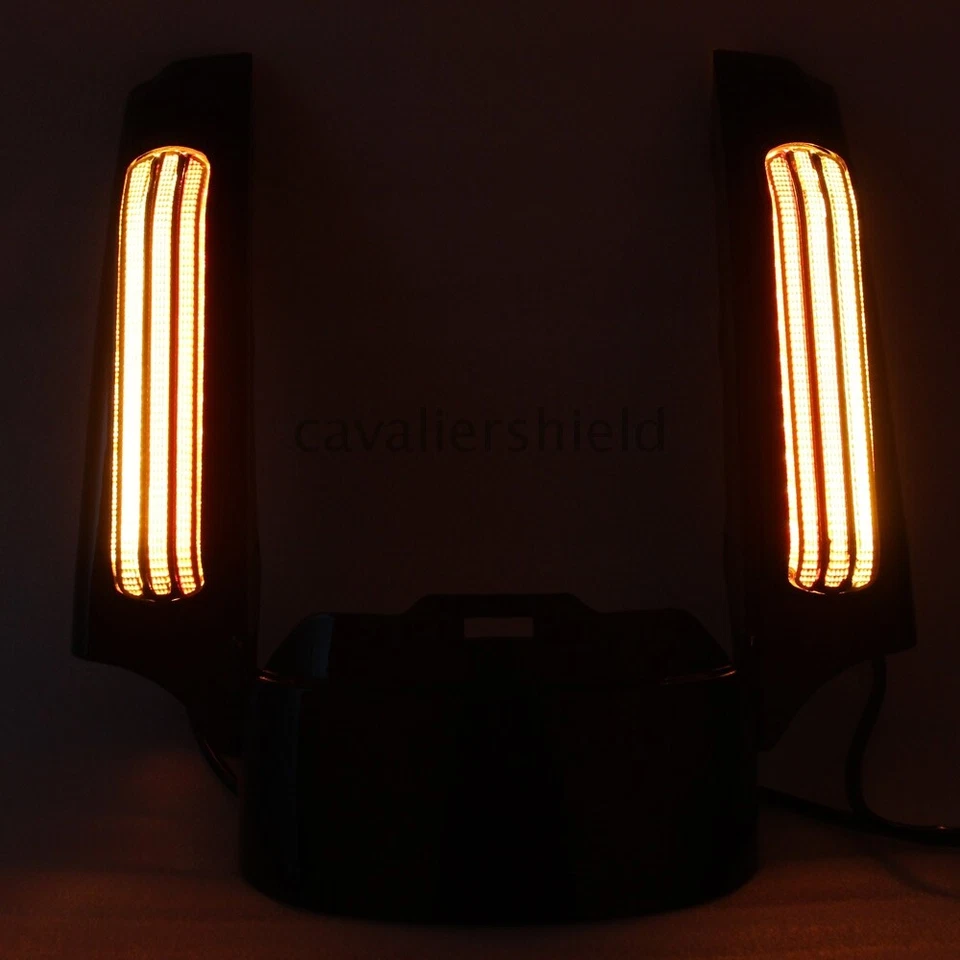 Lente negra/amarilla/roja guardabarros trasero extensión fascia luz LED para Harley Touring Foto 4 de 4