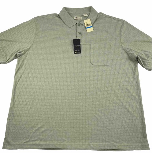 Haggar Men’s Golf Polo Shirt Short Sleeve Soft Jade Size XL - 第 1/12 張圖片