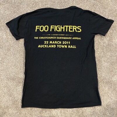 Foo Fighters T Shirt Small 2011 Auckland Town Hall Christchurch Earthquake Appea
