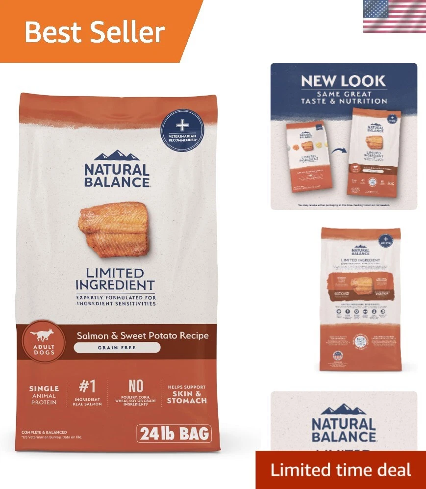 Limited Ingredient Grain-Free Dry Dog Food with Salmon & Sweet Potato, 24 lbs
