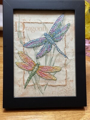 HandmadeCrossStitch Dragonfly Dancing On Air Dreams Take Flight On Gossamer Wing