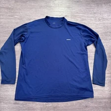 Patagonia Base Layer Shirt Mens Large Blue Lightweight Adult Athletic Outdoor