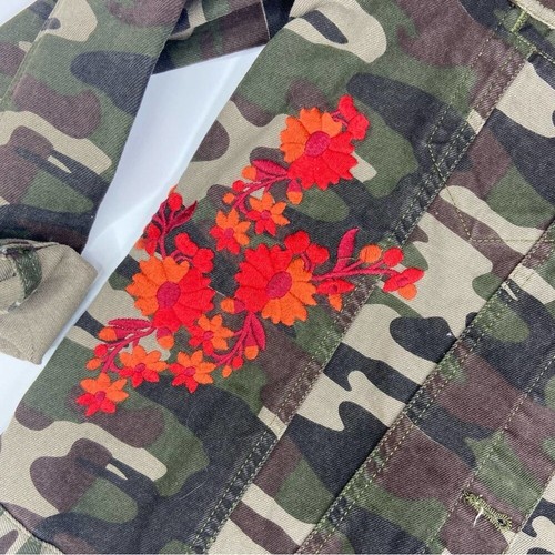 Anthropologie Pilcro and the Letterpress Floral Embroidered Camo Jacket Size XS - Picture 3 of 5