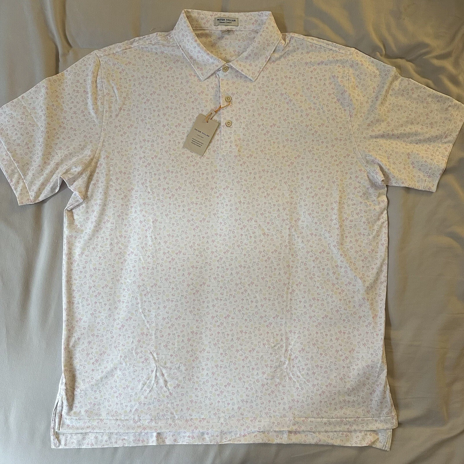 Peter Millar “Utopia Burger” Summer Comfort Polo Shirt | size XL | NEW Golf $110