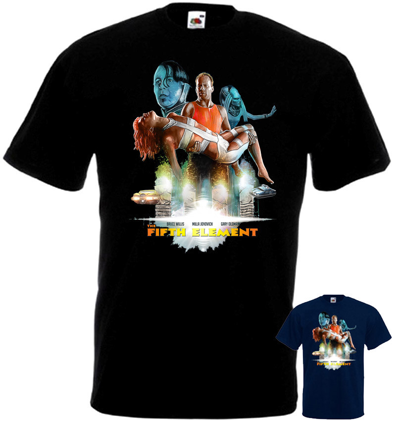 The Fifth Element v24 T-shirt black navy blue movie poster all