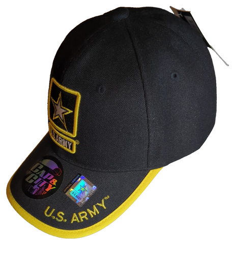 US Army Officially Licensed Black and Yellow Strapback Hat Cap - Picture 8 of 9