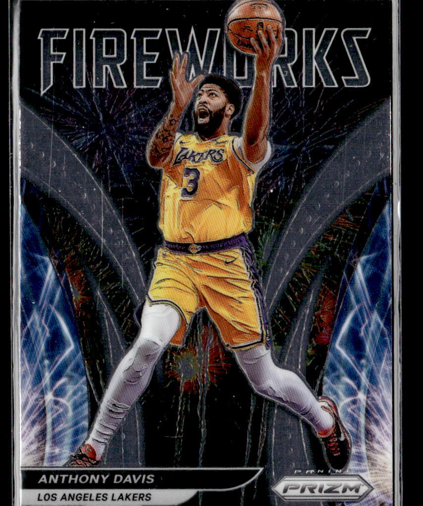 Anthony Davis - 2021-22 Panini Prizm Fireworks #16 Los Angeles Lakers