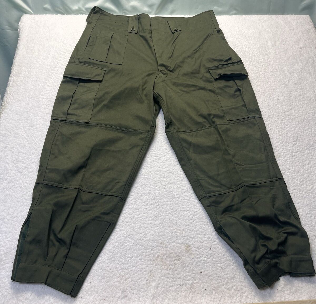 【関税&送料込】Self Portrait Army Green Stretch Polyester B VTG Seyntex 7D GDRW Military Cargo Pants 42X28 Tactical 1978