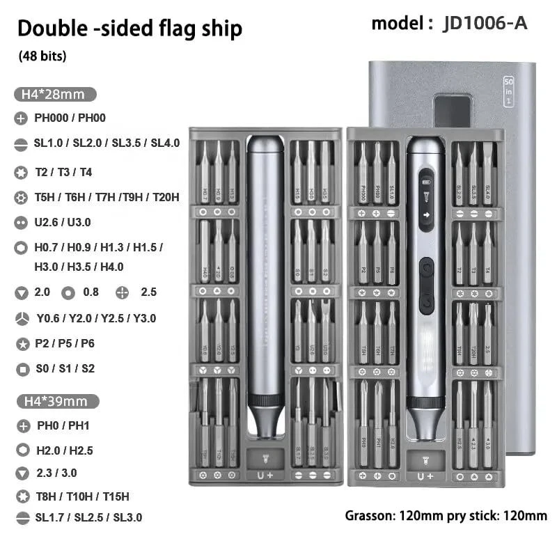 50-in-1 Mini wireless Electric Screwdriver Set 48 Magnetic Bits LED Pry - Image 3 of 4
