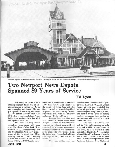 Estación de resortes de azufre blanco C&O Chesapeake y Ohio junio de 1995 Newport - Imagen 2 de 3