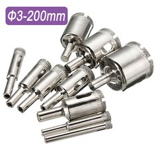 DIAMOND HOLESAW SET HOLES SAW DRILL BIT CUTTER TILE GLASS MARBLE CERAMIC 3-200mm
