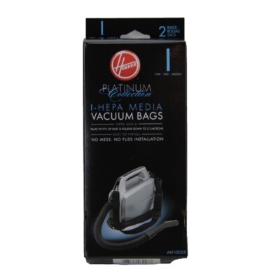 2PK HOOVER I PLATINUM CANISTER-HEPA BAGS AH10005