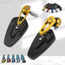 7/8" 22mm Moto Rearview Mirrors Universal Clear Glass Scooter Bar End Handlebar