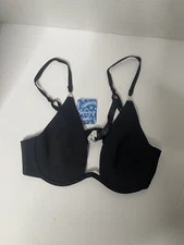 Free People Ari Underwire Bra Women's  Black 34C Plunge Stretch Seamless NWT