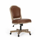 Oakes French Country Upholstered Swivel Office Chair
