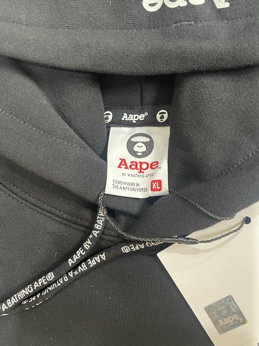 Size XL Aape by *A Bathing Ape Basic Hooded Sweater Black M7581XXK