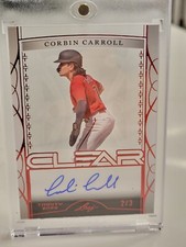 2022 Leaf Trinity Corbin Carroll Clear Red Foil Auto RC #/3 ROOKIE