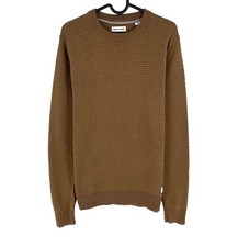 JACK JONES Mens Brown Knit Crew Neck Sweater Jumper Size L