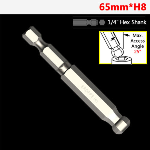 65/100/150mm Ball-End Hex Screwdriver Bit Set 1/4" Hex Shank H2.5 H3 H4 H5 H6 H8 - Picture 19 of 30