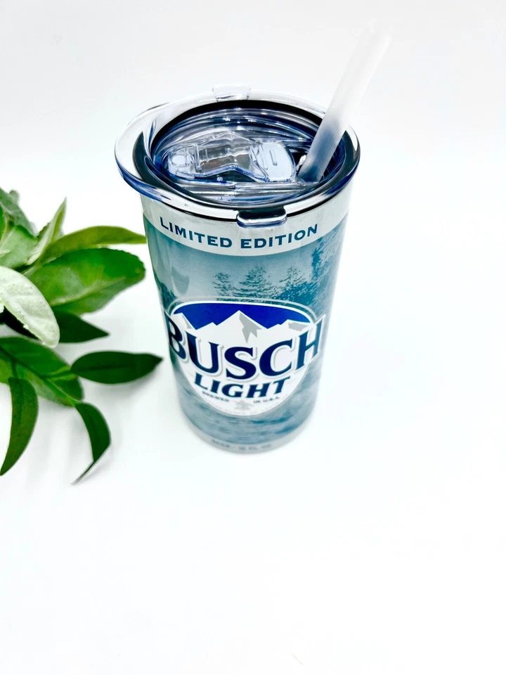 Taza para sorber Busch Light inspirada en cerveza, 2 tapas, regalo de baby shower, vaso para niños pequeños Foto 2 de 3