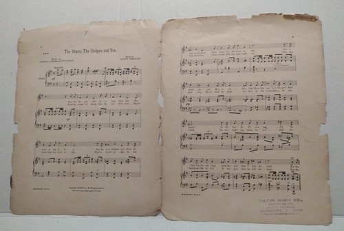 1906 THE STARS, THE STRIPES AND YOU BY WHEELER RARE ORIG MUSIC SHEET - Picture 2 of 3