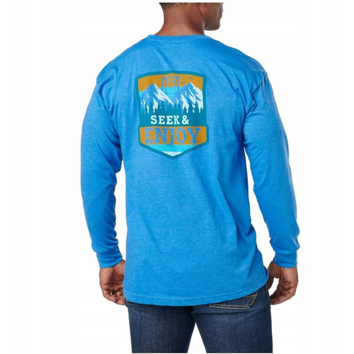 5.11 Tactical Men's Seek & Enjoy Blue Long Sleeve Crewneck Shirt. Size M