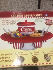 The Original Caramel Apple Maker by Smart Planet Ceramic Red White Complete