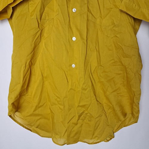 Vtg Arrow Decton Shirt Mens 15 Yellow Perma-Iron Batiste Button Up S/S USA 60's - Picture 3 of 12