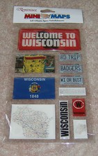 Reminisce Mini Maps Epoxy Sticker Wisconsin