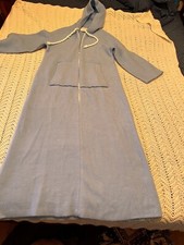 Vintage At Home Wear 1/2 Zip, Hooded, W/Pockets Robe/HouseCoat