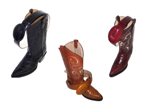 Para Hombre Vaquero Occidental Genuino eel Skin Bota Puntera J hecho a mano  con correa que empareja | eBay